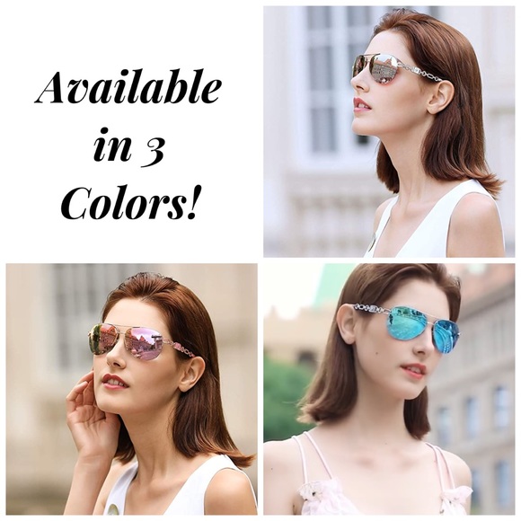 Fenchi Classic Pink Mirrored Aviator Sunglasses - Picture 16 of 16